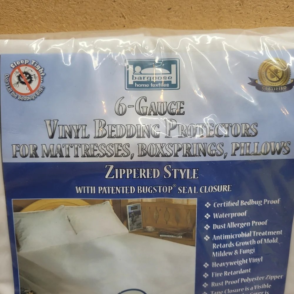 Bargoose 6-Gauge Vinyl Mattress Protector  Size Twin 39 X 75 X 9 Inch  NIP